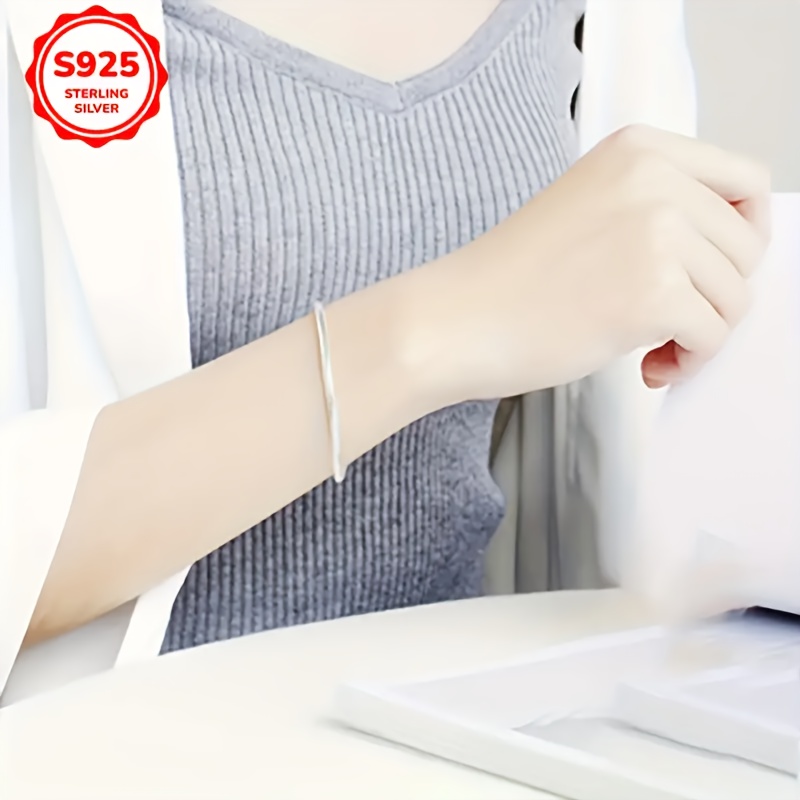 925 Silver Snake Bone Bracelet Couple's Bangle